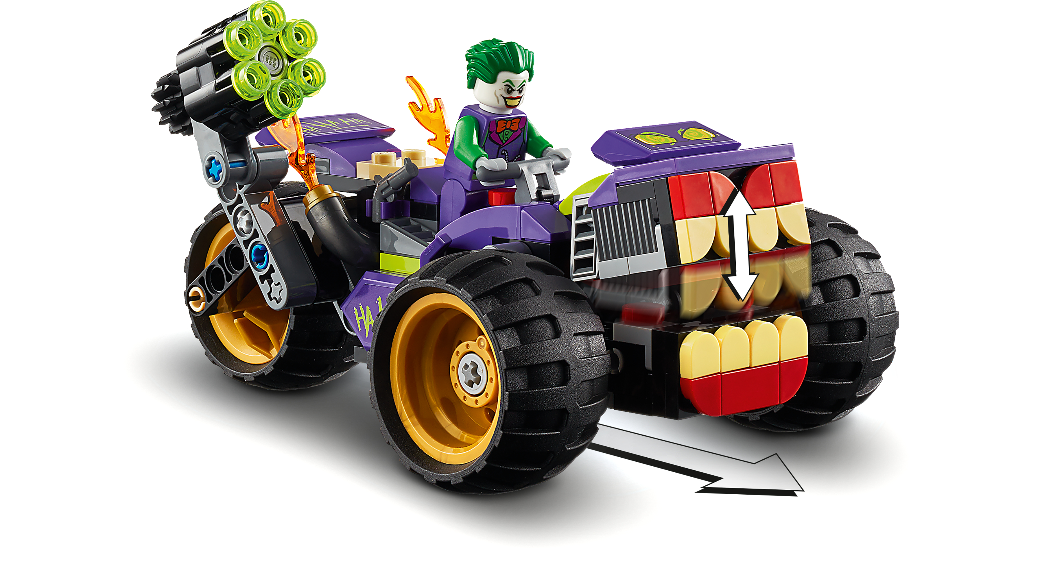 LEGO 76159 Jokers™ Trike-Verfolgungsjagd Bausatz, Mehrfarbig
