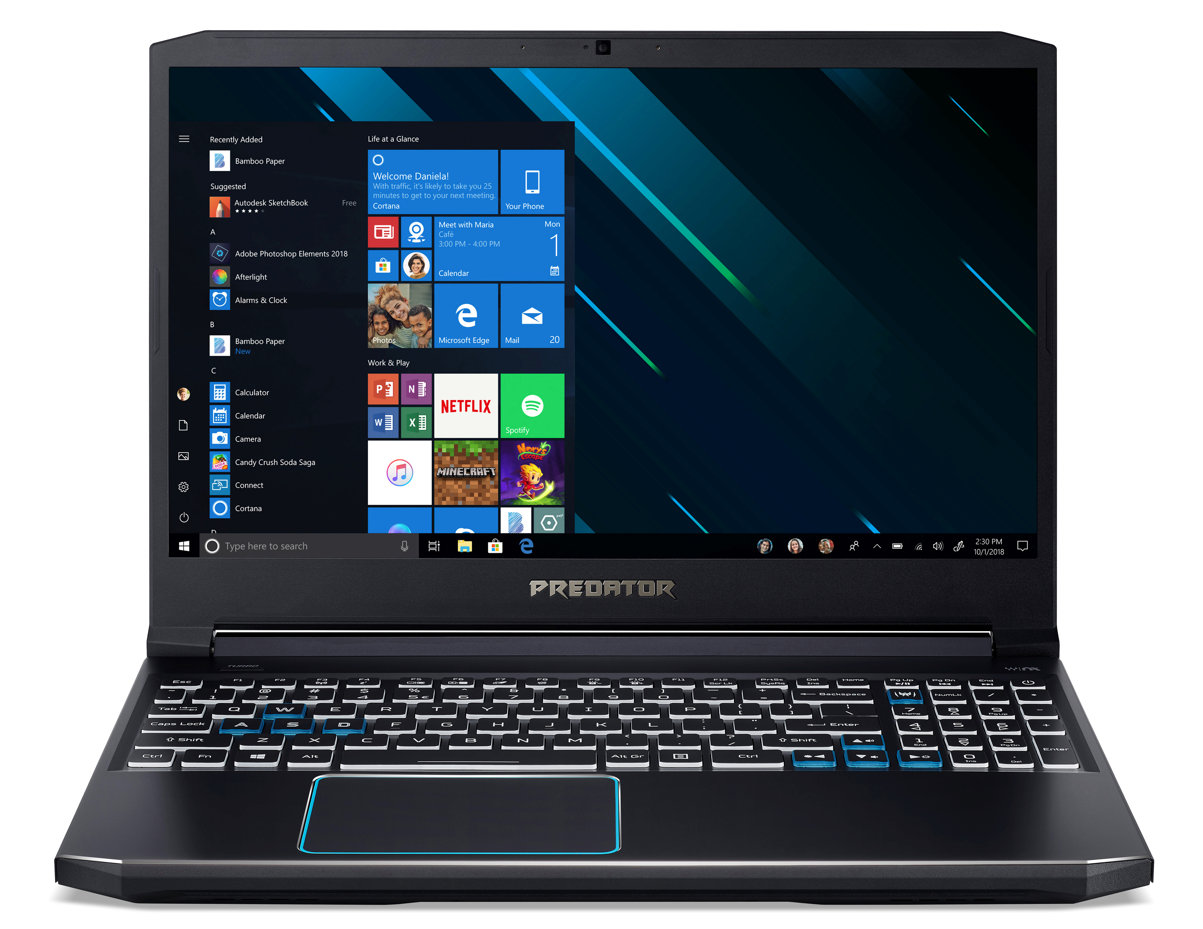 ACER Predator Triton 300 (PT315-52-79LP) - 15,6 Zoll - Intel® Core™ i7 i7-10750H - 16 GB - 1 TB - NVIDIA GeForce RTX™ 2060 - Windows 10 Home (64 Bit)