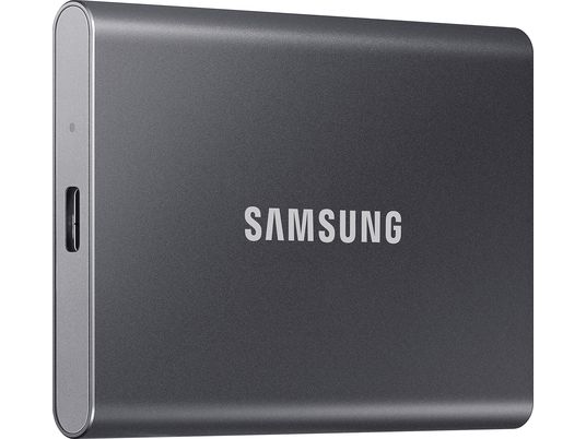 SAMSUNG Portable SSD T7 - Festplatte (SSD, 2 TB, Titan Gray)