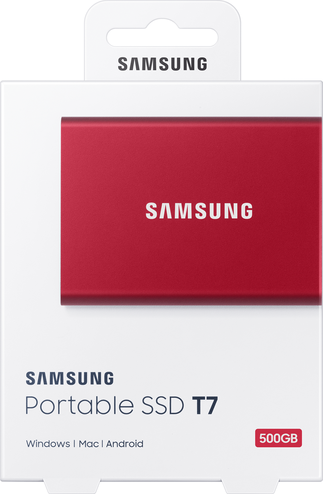 SAMSUNG Portable SSD T7 Festplatte, 500 GB SSD, extern, Metallic Red
