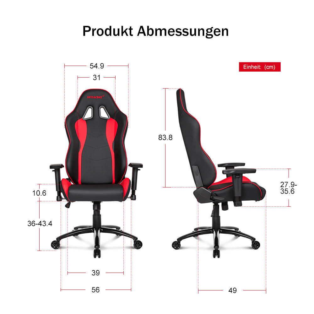 AKRACING Core SX Gaming Stuhl, Schwarz/Rot