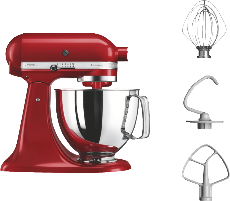 KITCHENAID BUNDLECOOKIEER ART ST.MIXER EMPIRE Küchenmaschine Rot (Rührschüsselkapazität: 4,8 l, 300 Watt)
