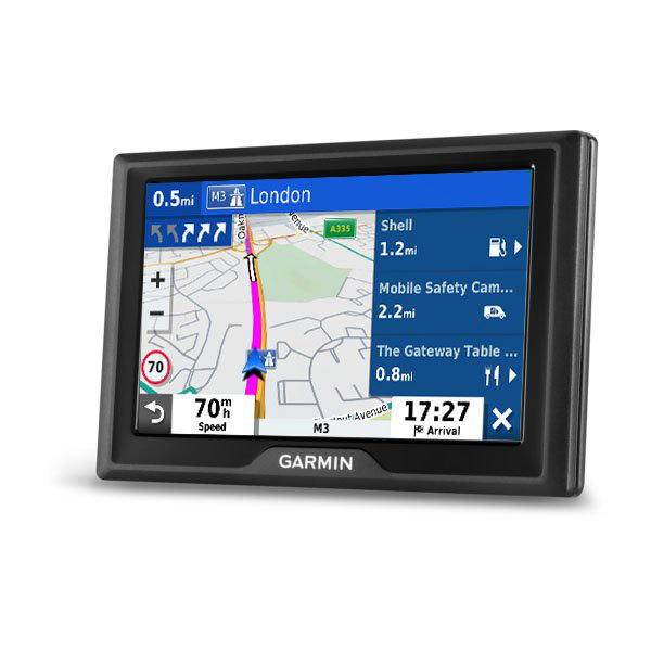 Ein Garmin GPS-Gerät zeigt eine Karte mit Navigationsdetails an.