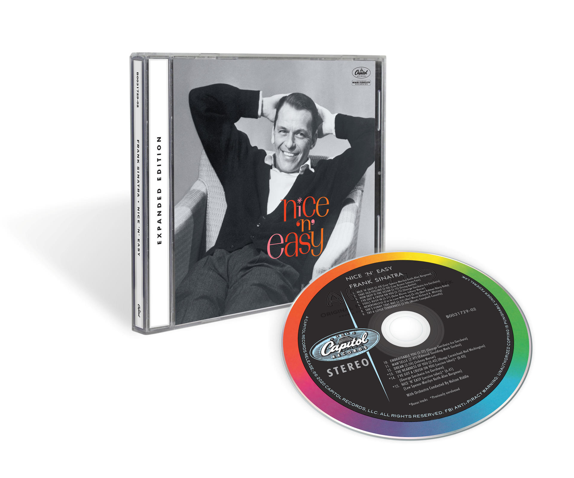 CD-hoes met het 'Nice 'n' Easy' album van Frank Sinatra, met CD.