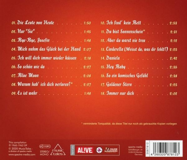 CD-Cover mit rotem Hintergrund und Titelliste auf Deutsch.