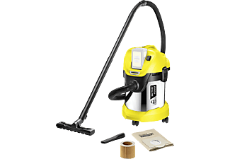 KÄRCHER WD 3 Battery Premium - Aspirateur sec et humide (Jaune/Noir/Acier inoxydable)