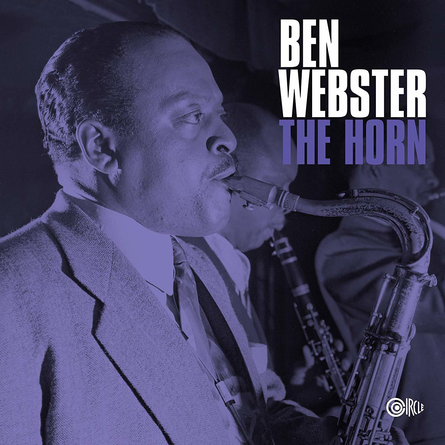 Album borító, egy férfival, aki szaxofonozik. A cím: 'Ben Webster The Horn'.