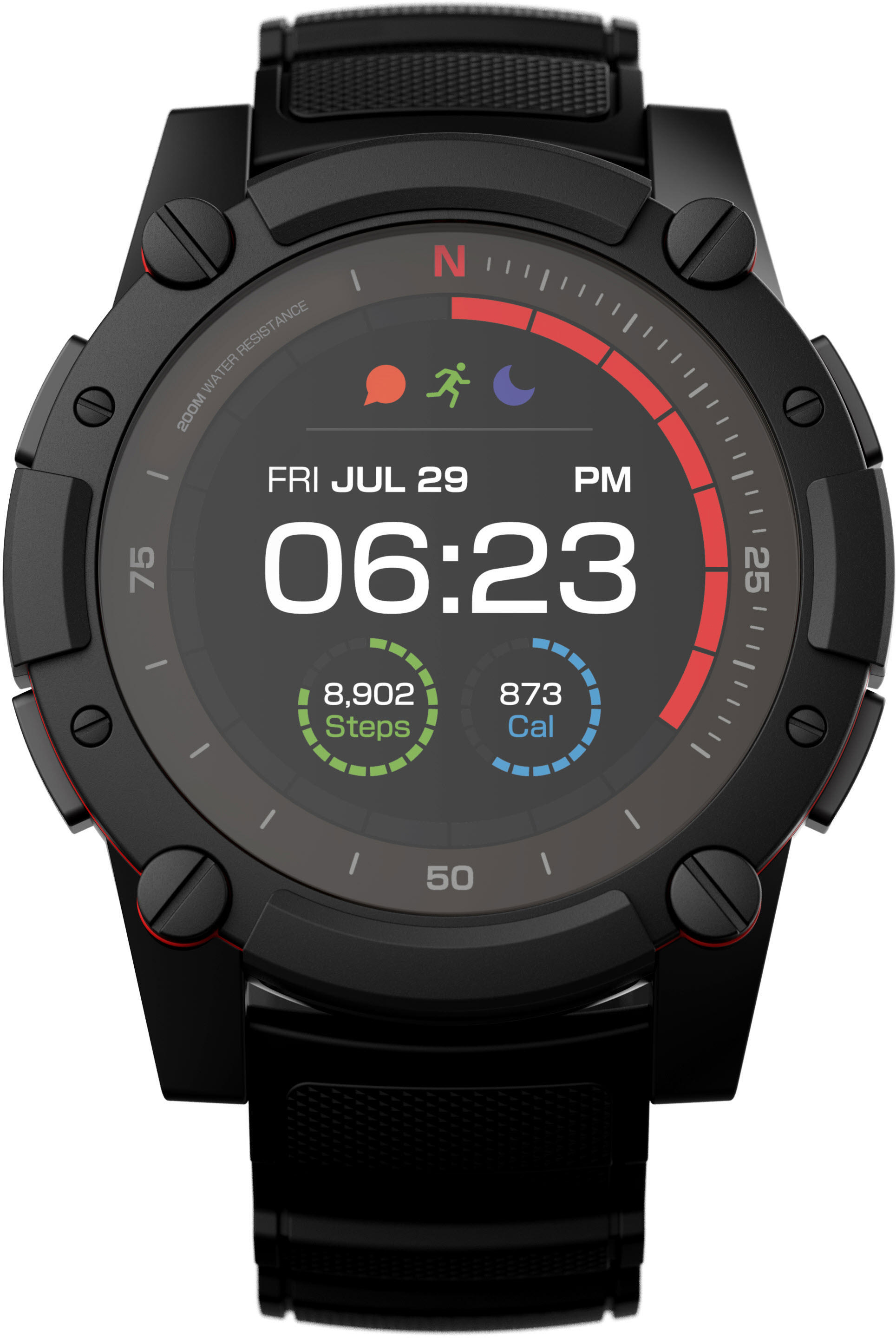 MATRIX PowerWatch Series 2 Smartwatch Aluminium Silikon, Einheitsgröße, Schwarz