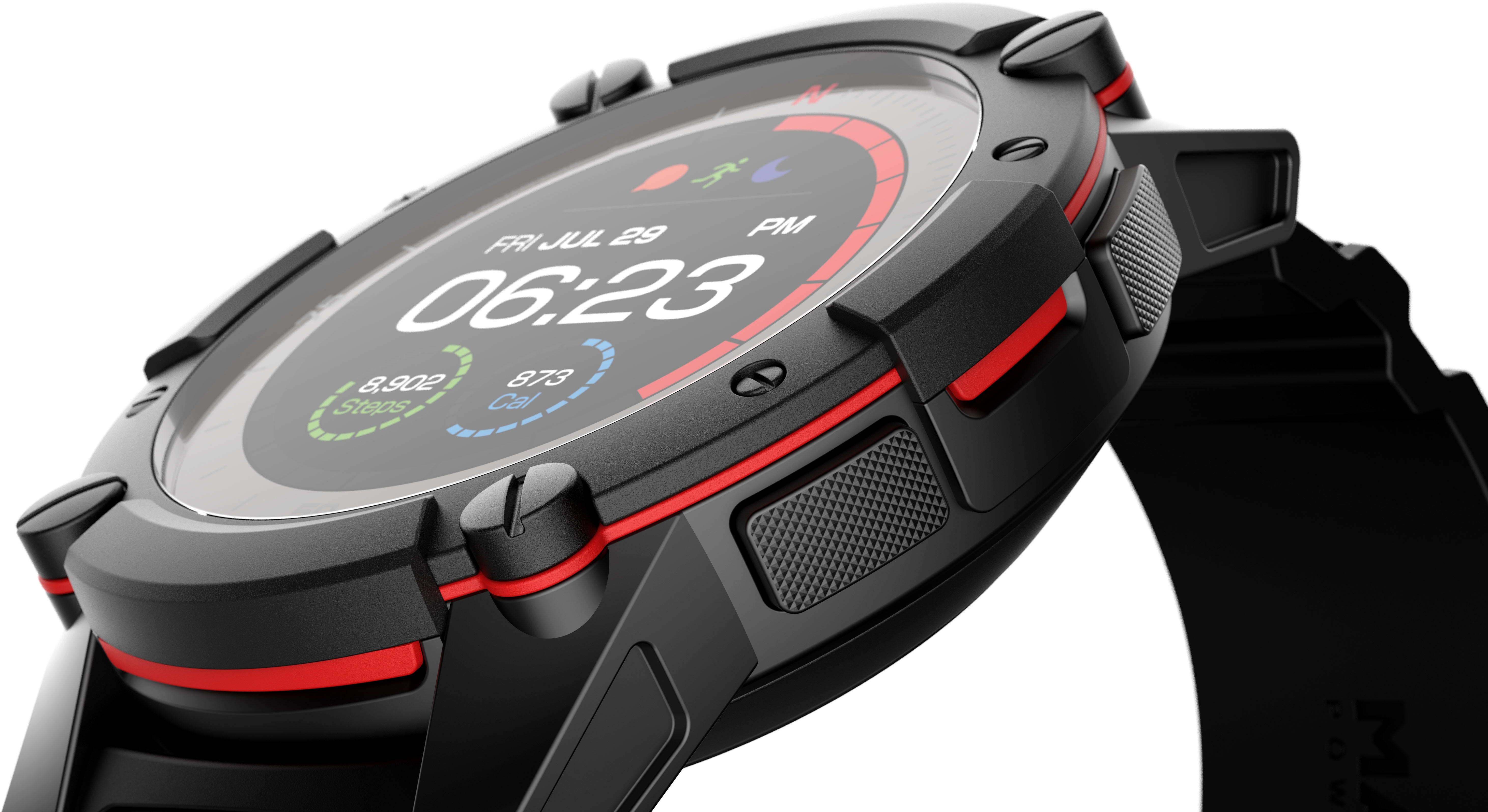 MATRIX PowerWatch Series 2 Smartwatch Aluminium Silikon, Einheitsgröße, Schwarz