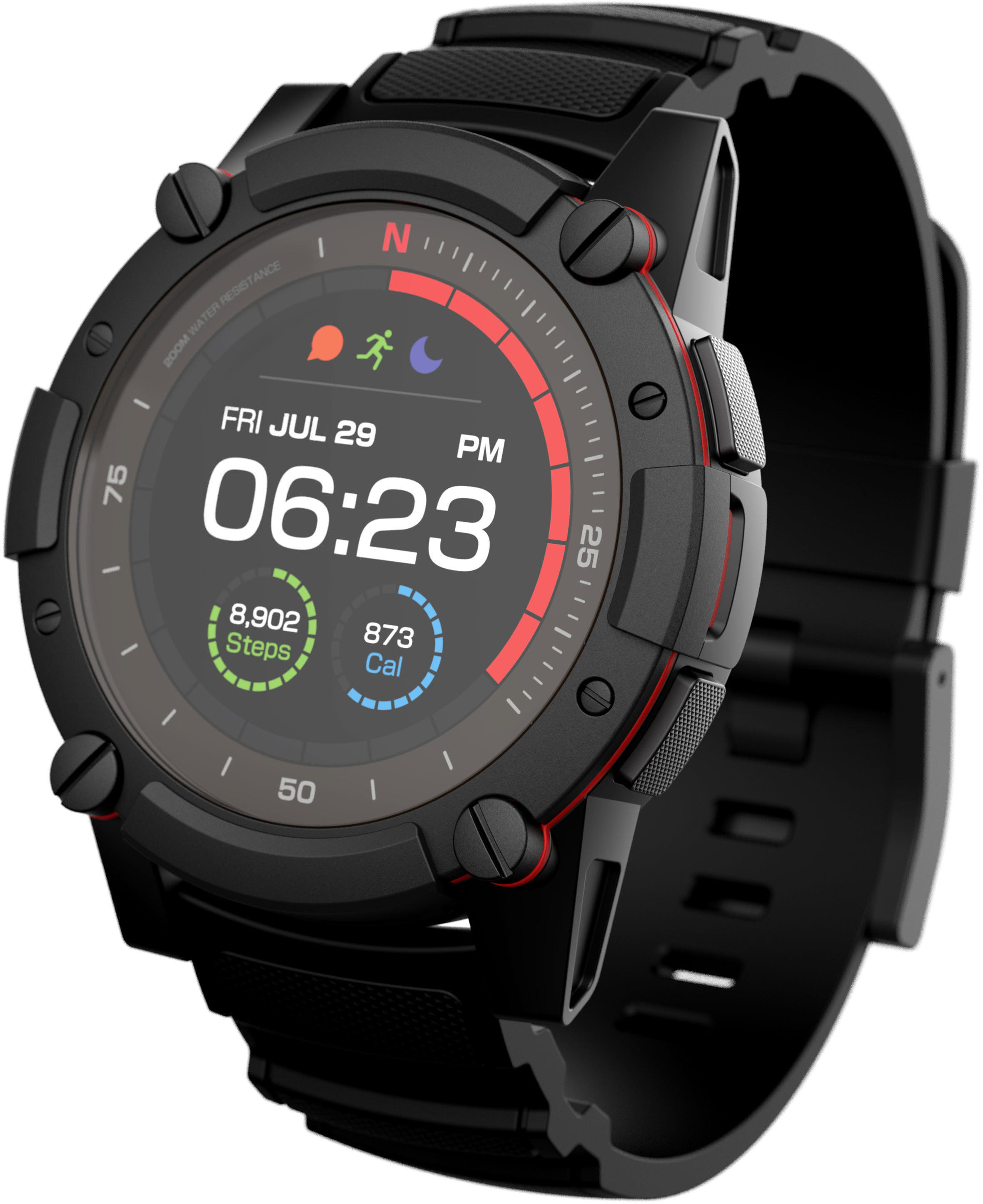 MATRIX PowerWatch Series 2 Smartwatch Aluminium Silikon, Einheitsgröße, Schwarz