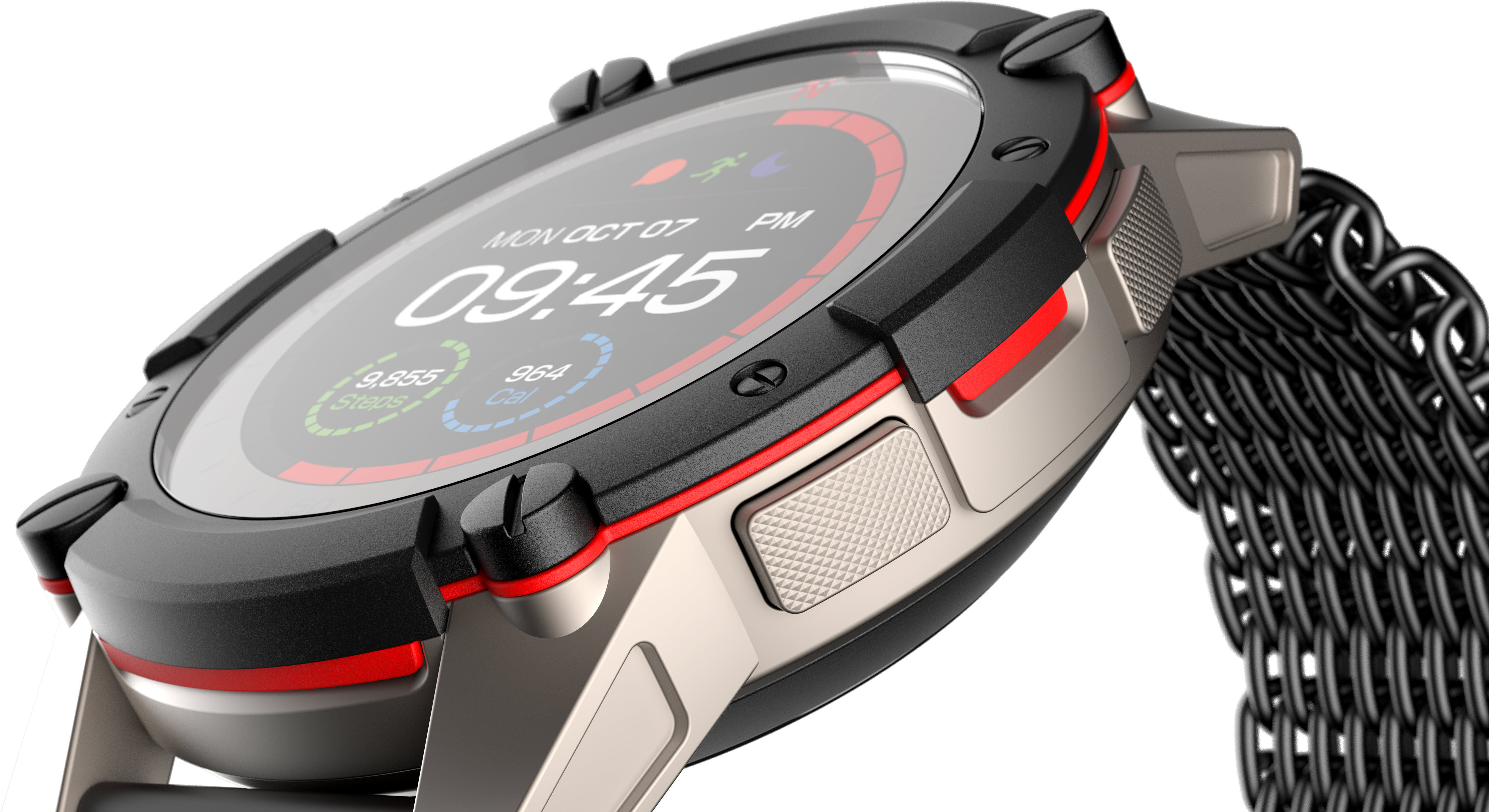 MATRIX PowerWatch Series 2 Luxe Smartwatch Aluminium Edelstahl, Einheitsgröße, Schwarz