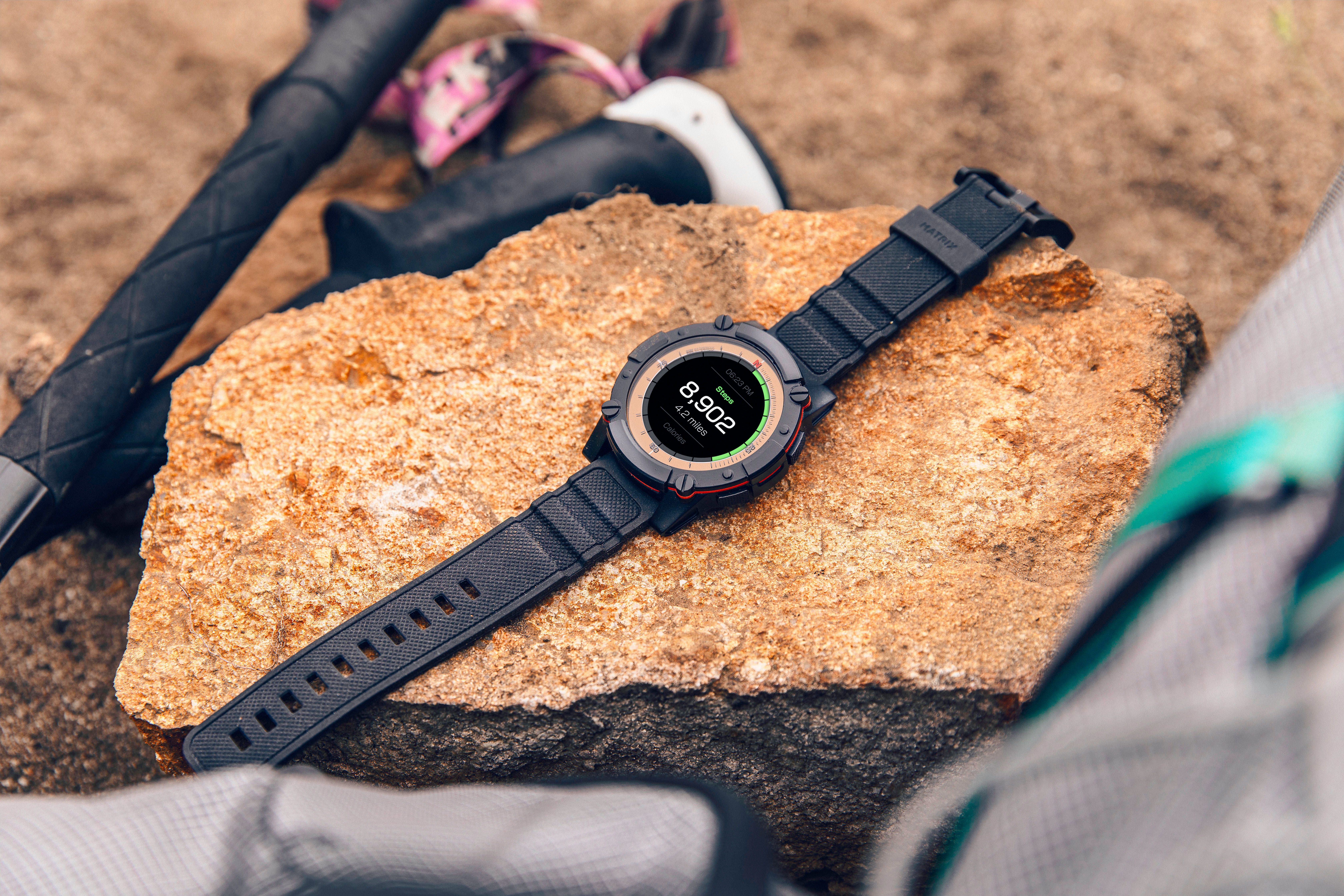 MATRIX PowerWatch Series 2 Luxe Smartwatch Aluminium Edelstahl, Einheitsgröße, Schwarz