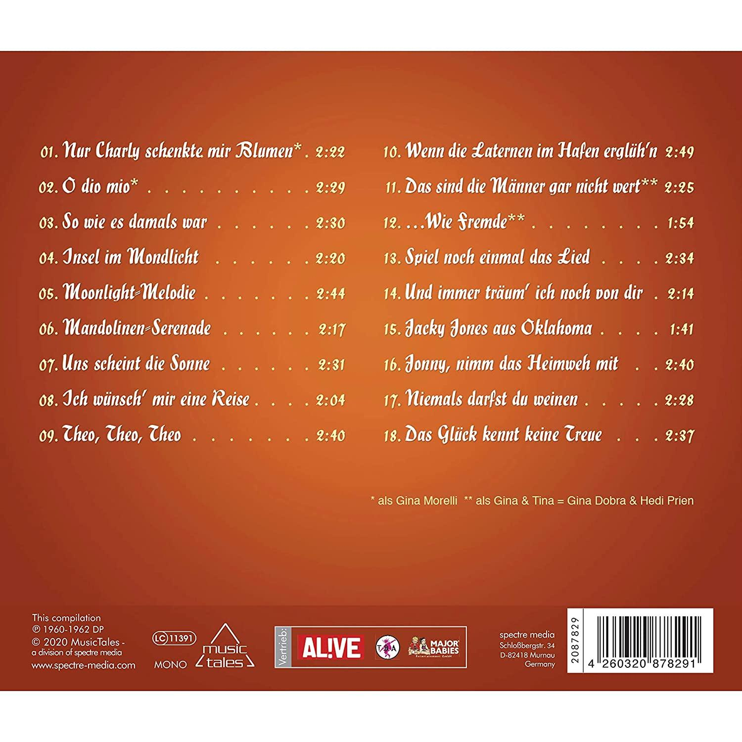 CD-Rückseite mit Titelliste und Text.