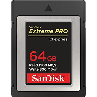 SANDISK Extreme Pro 1500MB/S Typ B - CFexpress-Karte  (64 GB, 1500 MB/s, Schwarz/Grau)