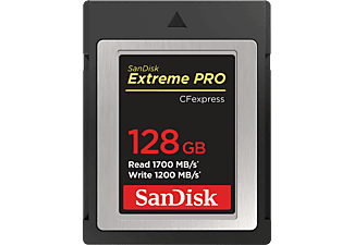 SANDISK Extreme Pro 1700MB/S Typ B - CFexpress-Karte  (128 GB, 1700 MB/s, Schwarz/Grau)