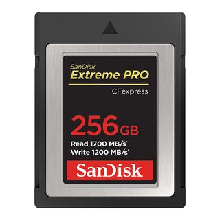 SANDISK Extreme Pro 1700MB/S Typ B - Carte CFexpress  (256 GB, 1700 MB/s, Noir/Gris)