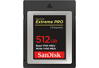 SANDISK Extreme Pro 1700MB/S Typ B - CFexpress-Karte  (512 GB, 1700 MB/s, Schwarz/Grau)