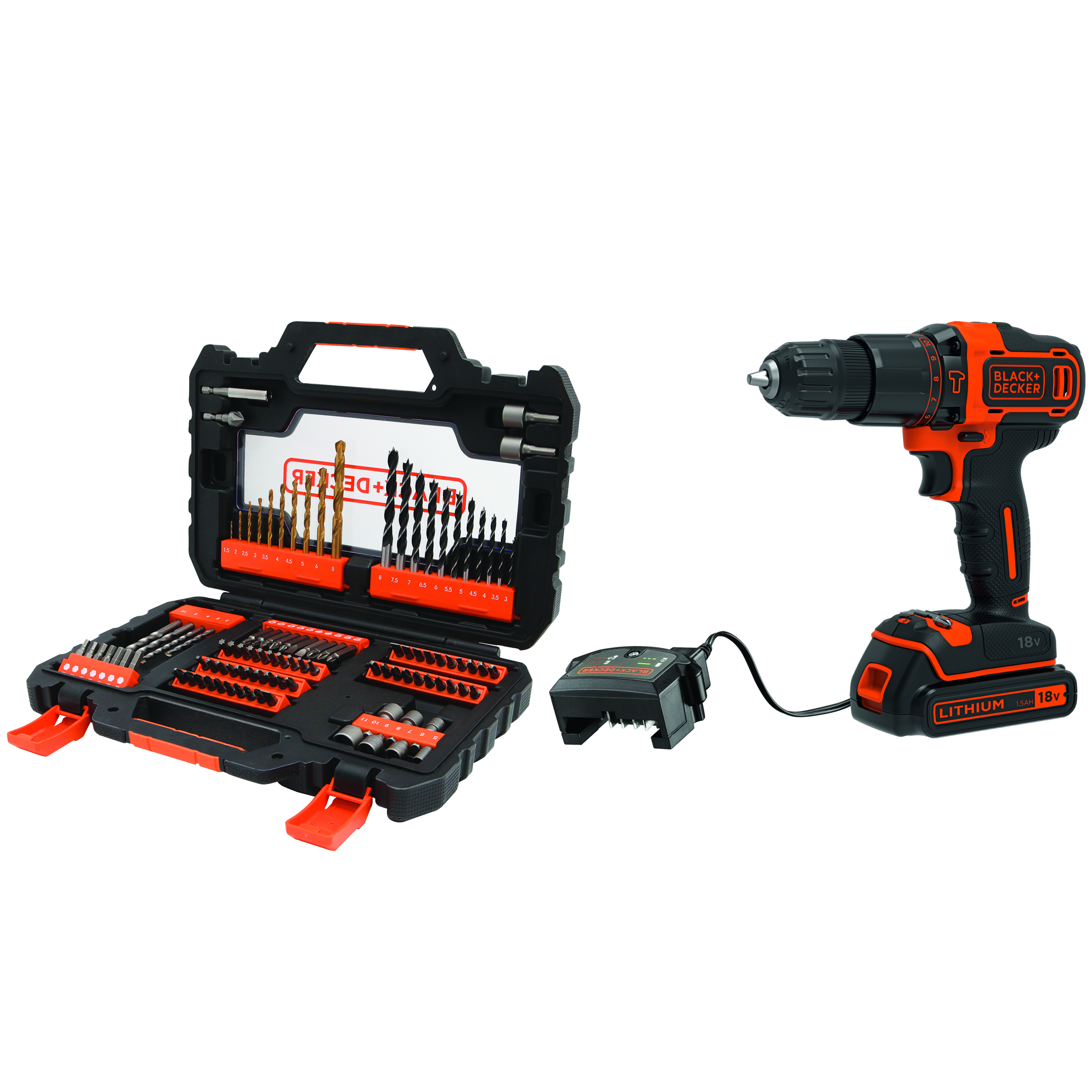BLACK+DECKER BDCHD18S1A Akku-Schlagbohrschrauber, Orange/Schwarz