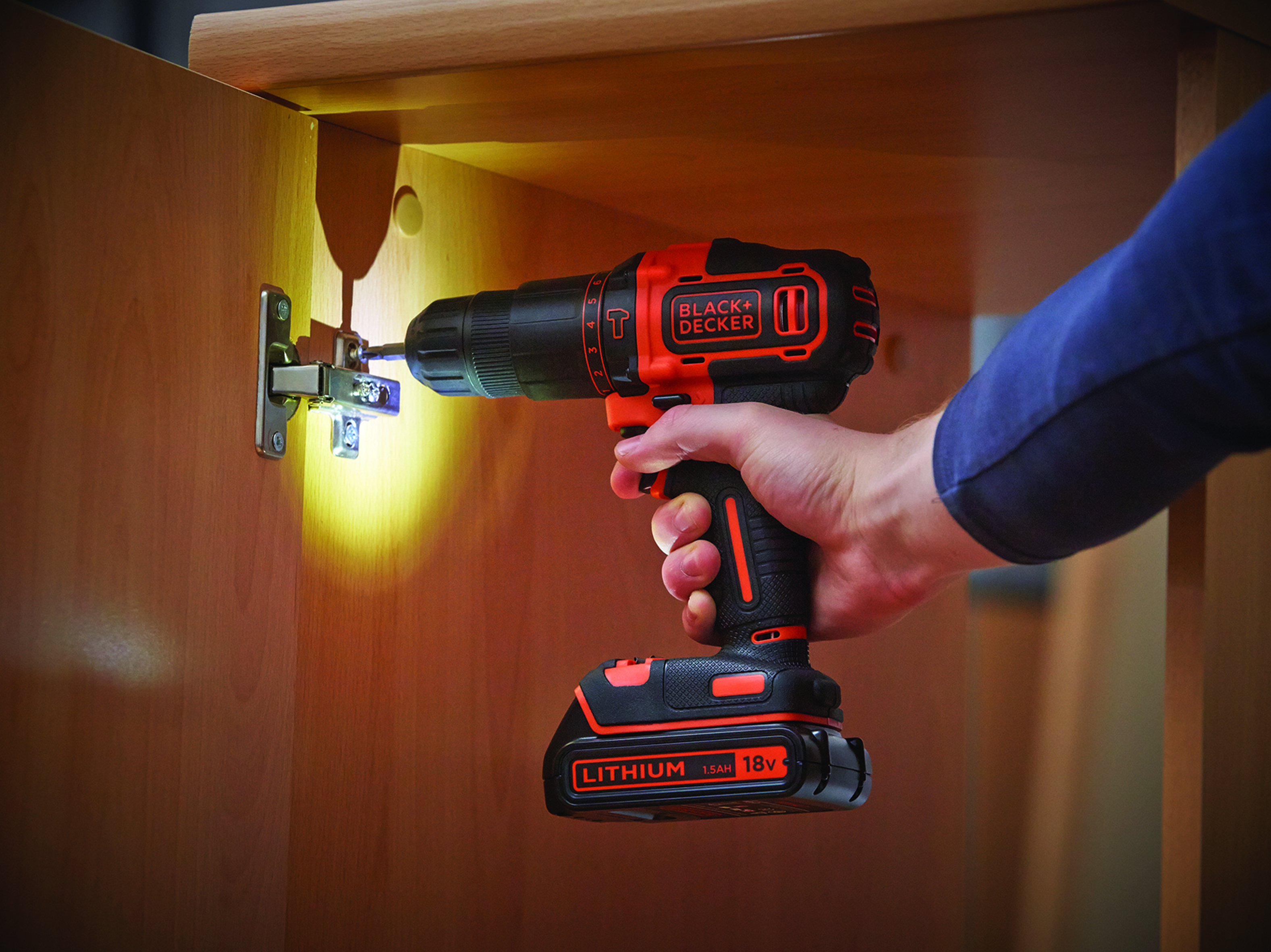 BLACK+DECKER BDCHD18S1A Akku-Schlagbohrschrauber, Orange/Schwarz