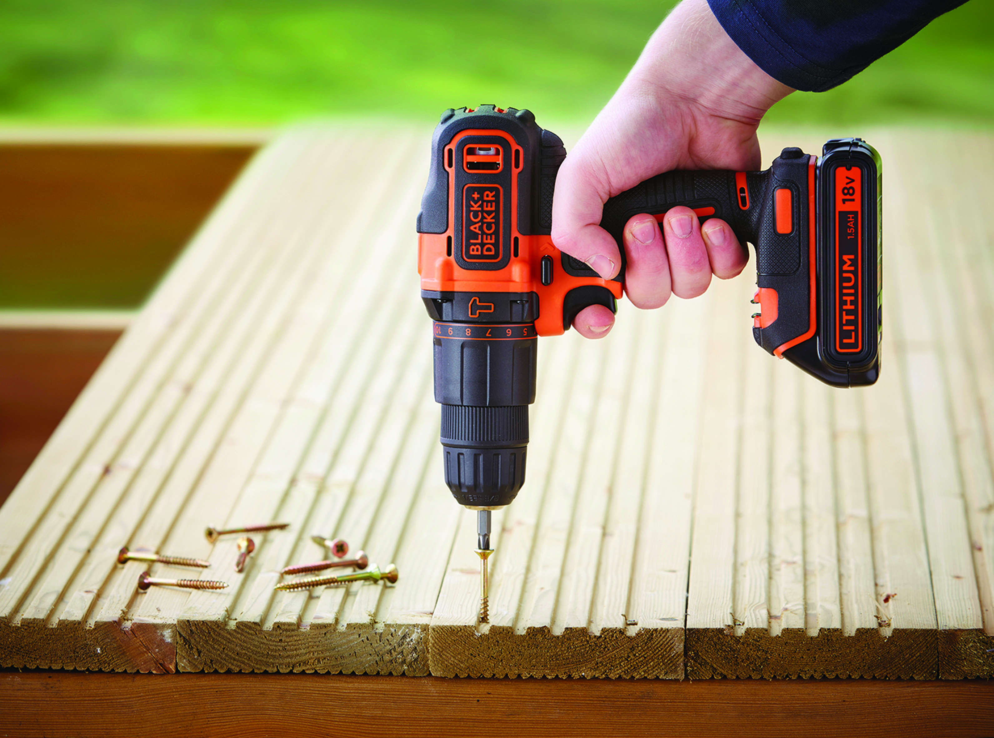 BLACK+DECKER BDCHD18S1A Akku-Schlagbohrschrauber, Orange/Schwarz