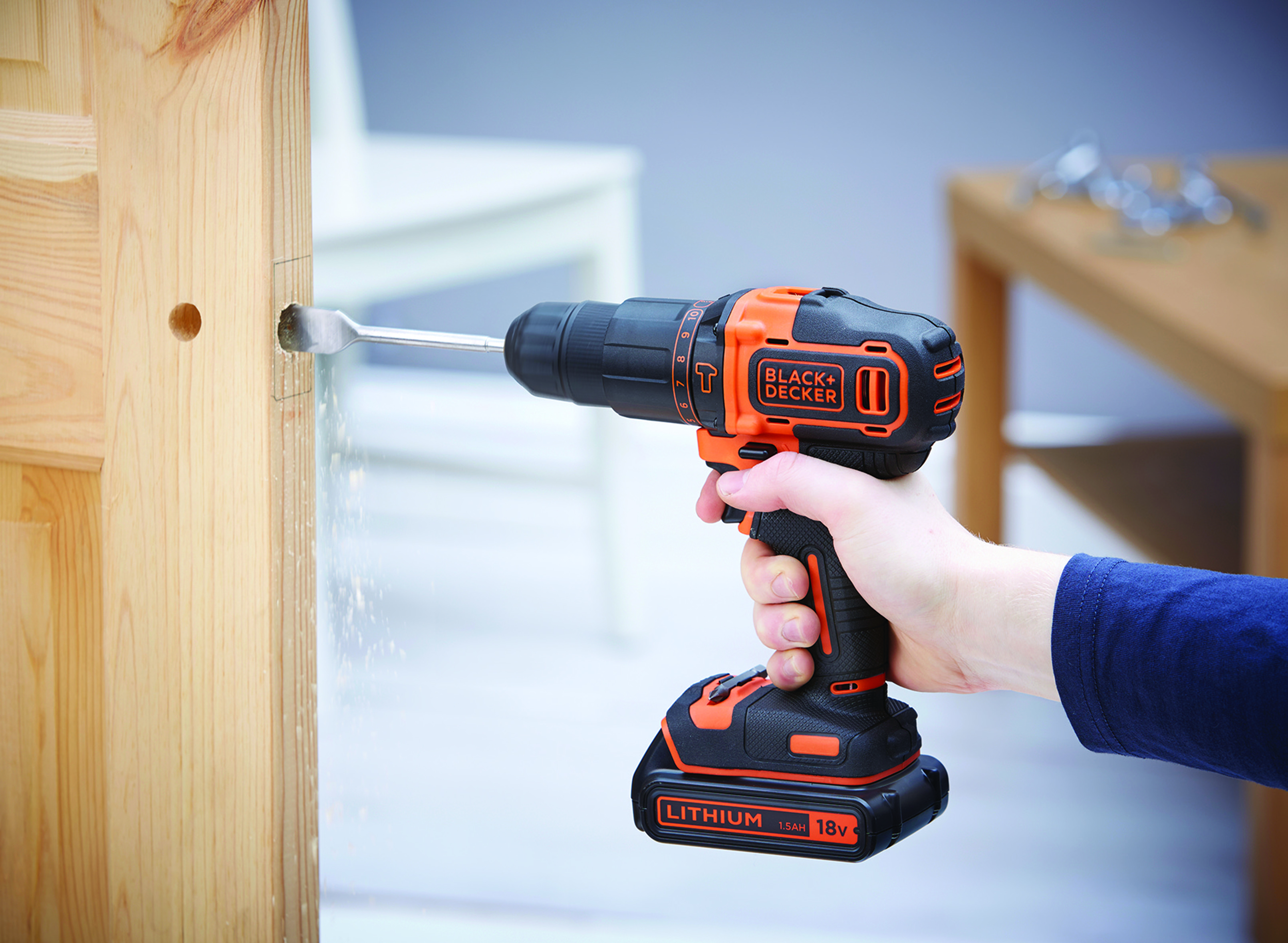 BLACK+DECKER BDCHD18S1A Akku-Schlagbohrschrauber, Orange/Schwarz