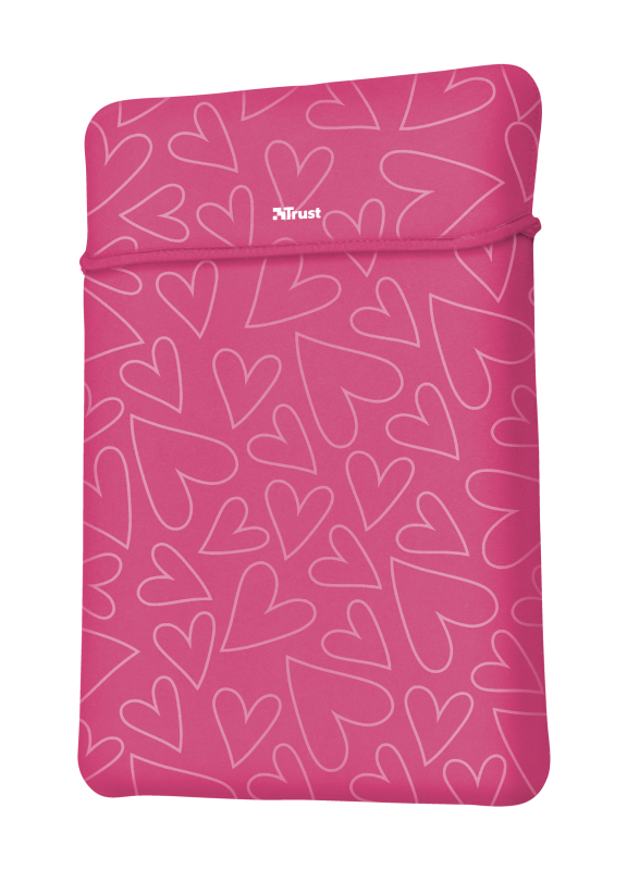 Funda portátil - Trust Yvo Funda Reversible + Ratón Inalámbrico, 15.6", Universal, Neopreno, Rosa