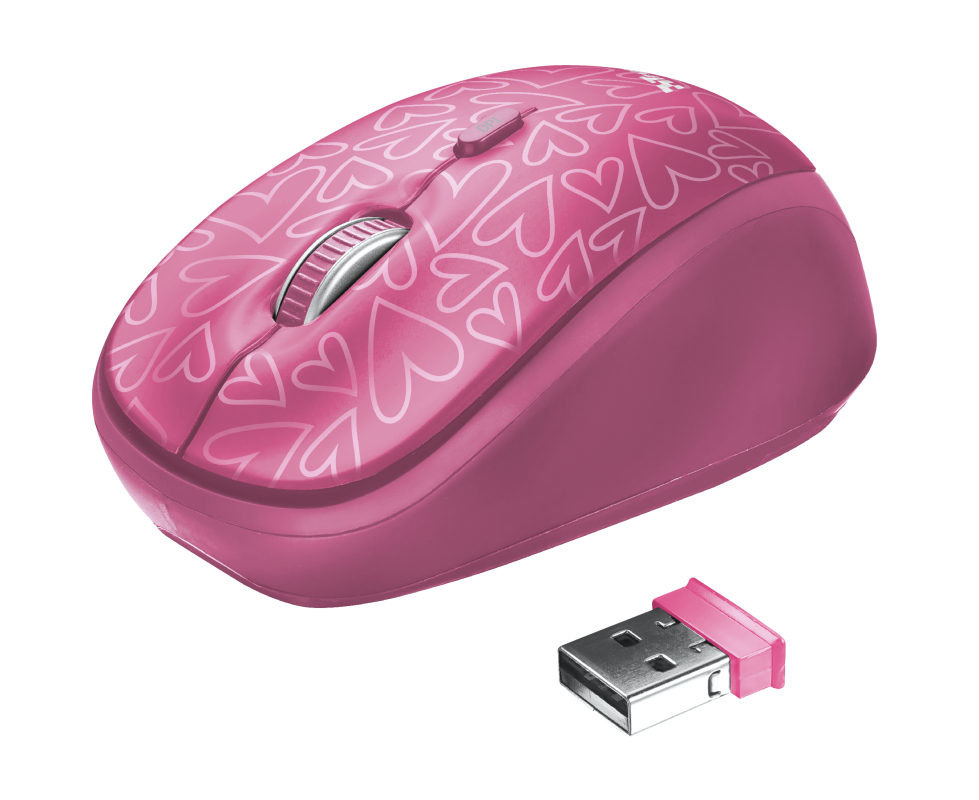 Funda portátil - Trust Yvo Funda Reversible + Ratón Inalámbrico, 15.6", Universal, Neopreno, Rosa