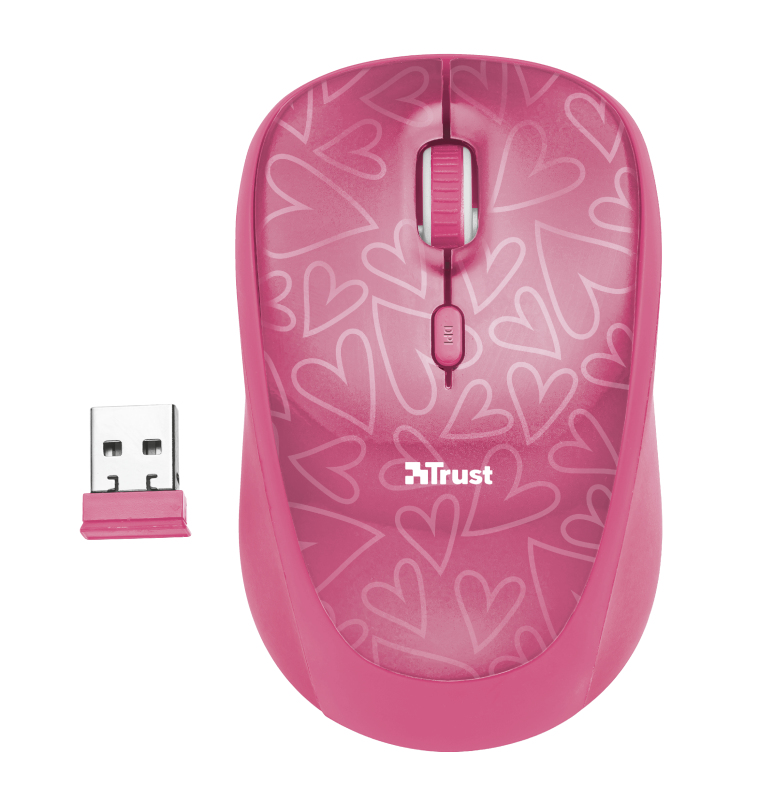 Funda portátil - Trust Yvo Funda Reversible + Ratón Inalámbrico, 15.6", Universal, Neopreno, Rosa
