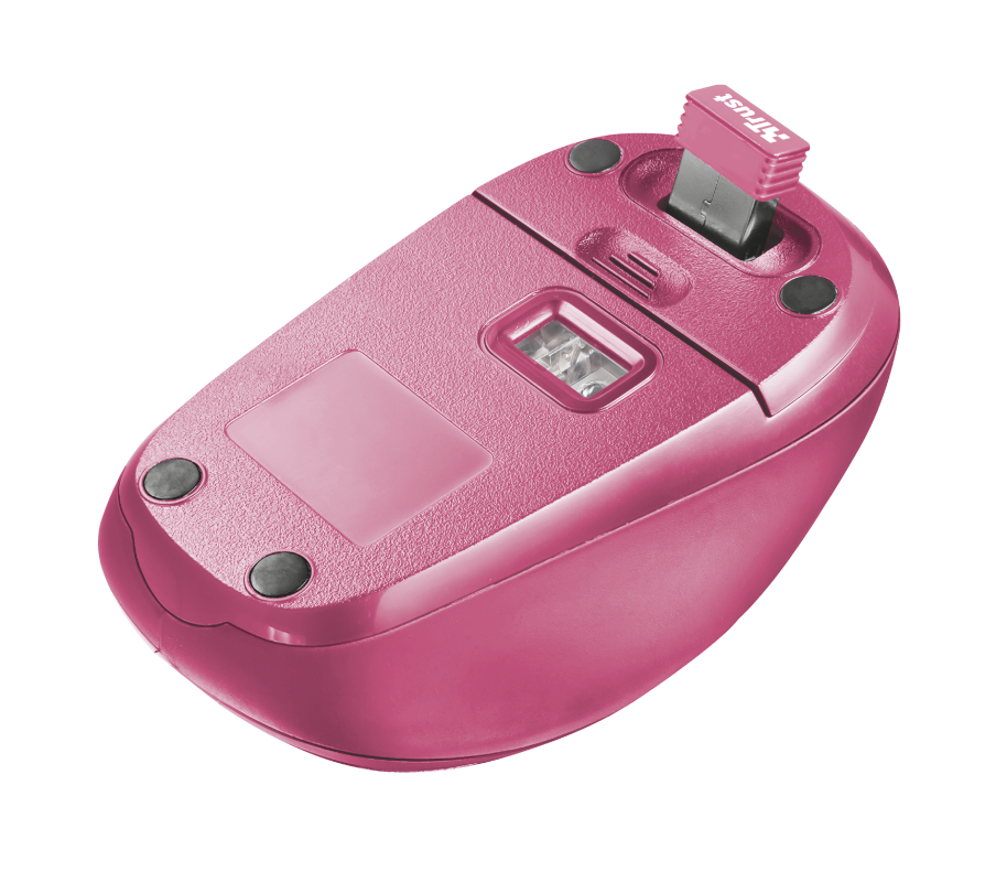 Funda portátil - Trust Yvo Funda Reversible + Ratón Inalámbrico, 15.6", Universal, Neopreno, Rosa