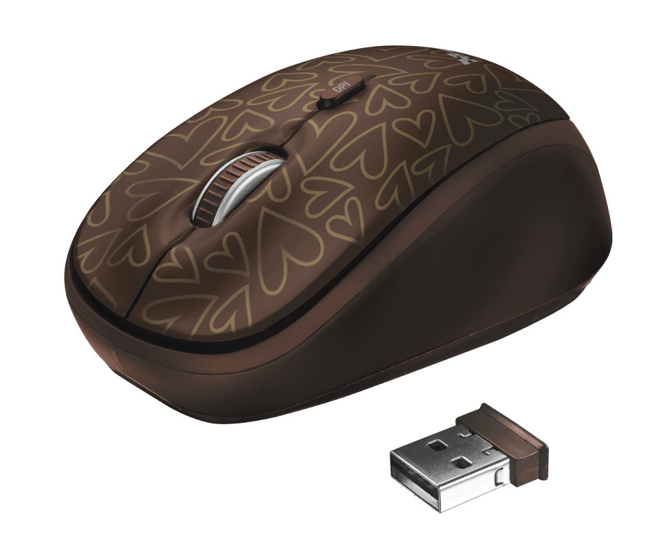 Funda portátil - Trust Yvo Funda Reversible + Ratón Inalámbrico, 15.6", Universal, Neopreno, Marrón
