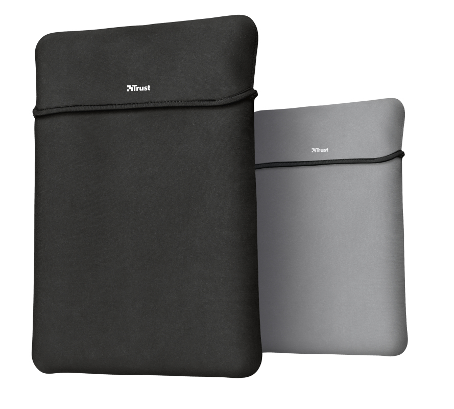 Funda portátil - Trust Yvo Funda Reversible + Ratón Inalámbrico, 15.6", Universal, Neopreno, Negro