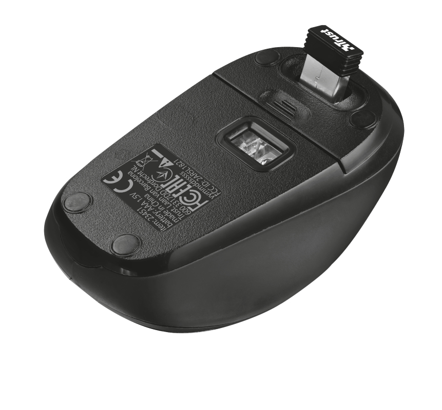 Funda portátil - Trust Yvo Funda Reversible + Ratón Inalámbrico, 15.6", Universal, Neopreno, Negro
