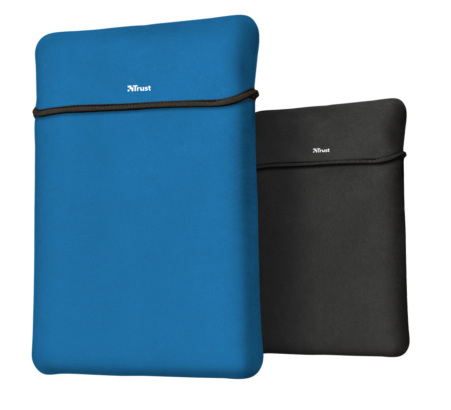 Funda portátil - Trust Yvo Funda Reversible + Ratón Inalámbrico, 15.6", Universal, Neopreno, Azul