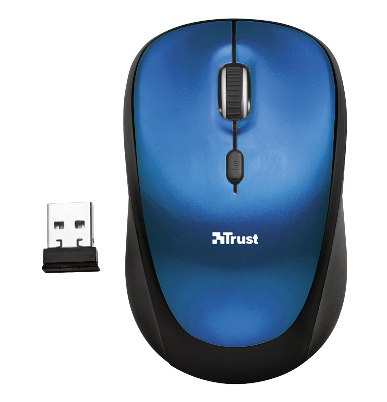 Funda portátil - Trust Yvo Funda Reversible + Ratón Inalámbrico, 15.6", Universal, Neopreno, Azul