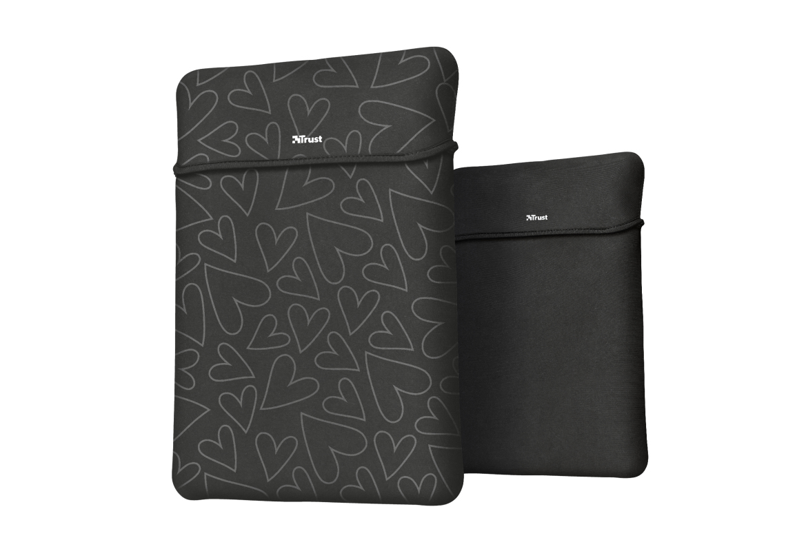 Funda portátil - Trust Yvo Funda Reversible + Ratón Inalámbrico, 15.6", Universal, Neopreno, Negro
