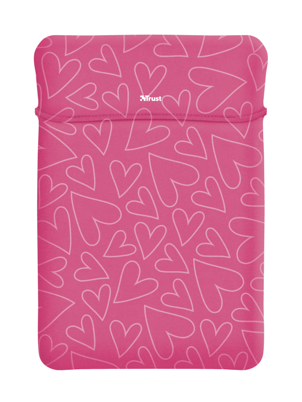 Funda portátil - Trust Yvo Funda Reversible + Ratón Inalámbrico, 15.6", Universal, Neopreno, Rosa