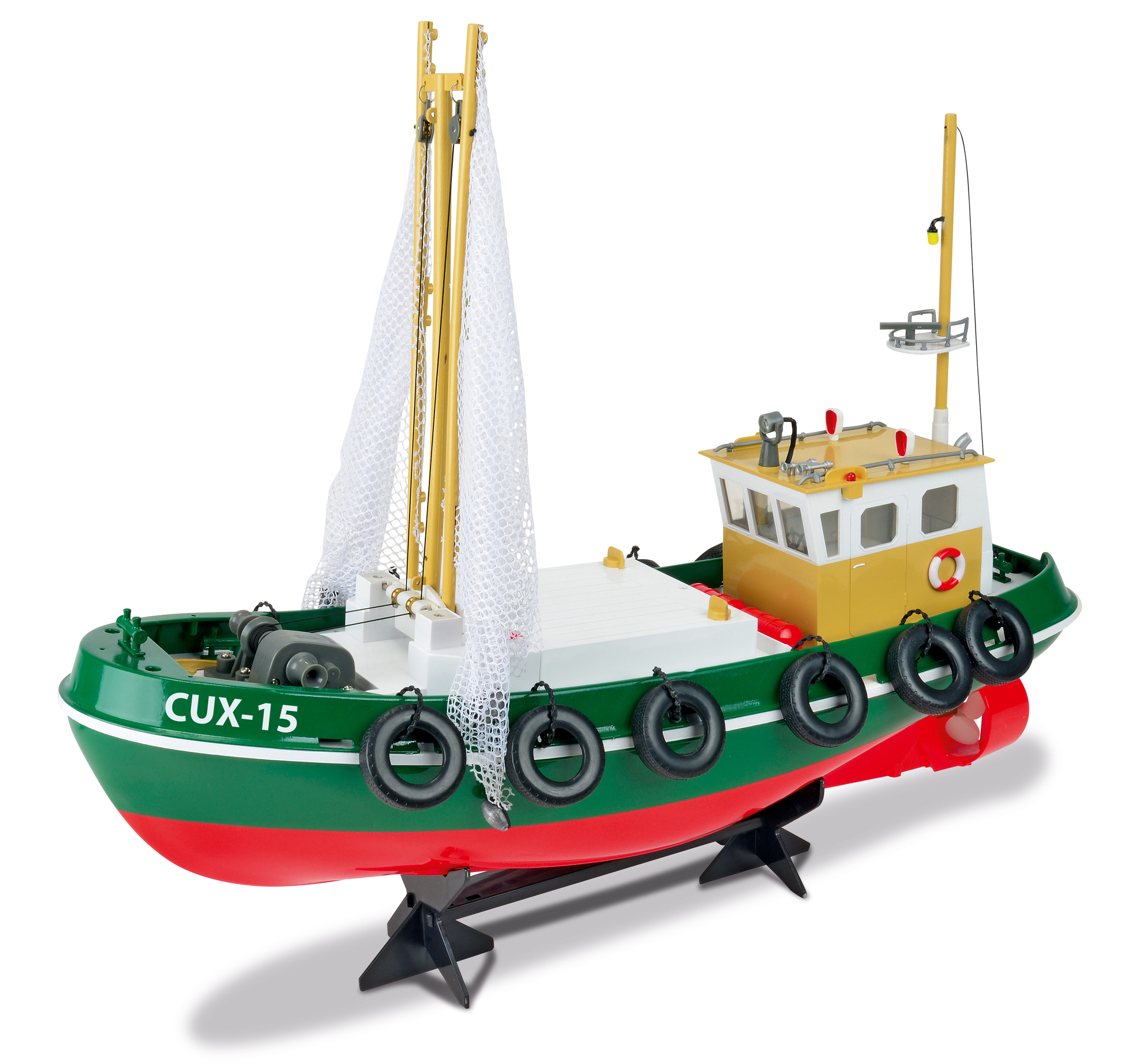 CARSON RC-Fischkutter Cux-15 Grün Spielzeugboot, 2.4G 100% RTR
