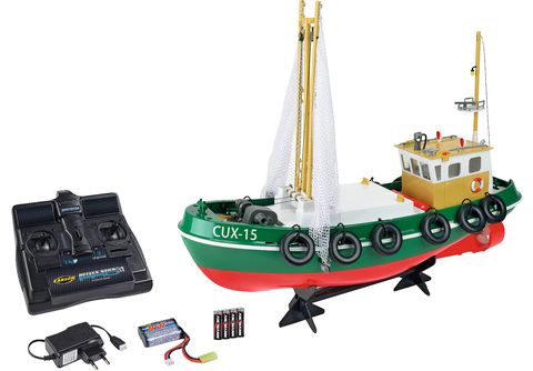 CARSON RC-Fischkutter Cux-15 2.4G 100% RTR Spielzeugboot, Grün  Ferngesteuerte Fahrzeuge
