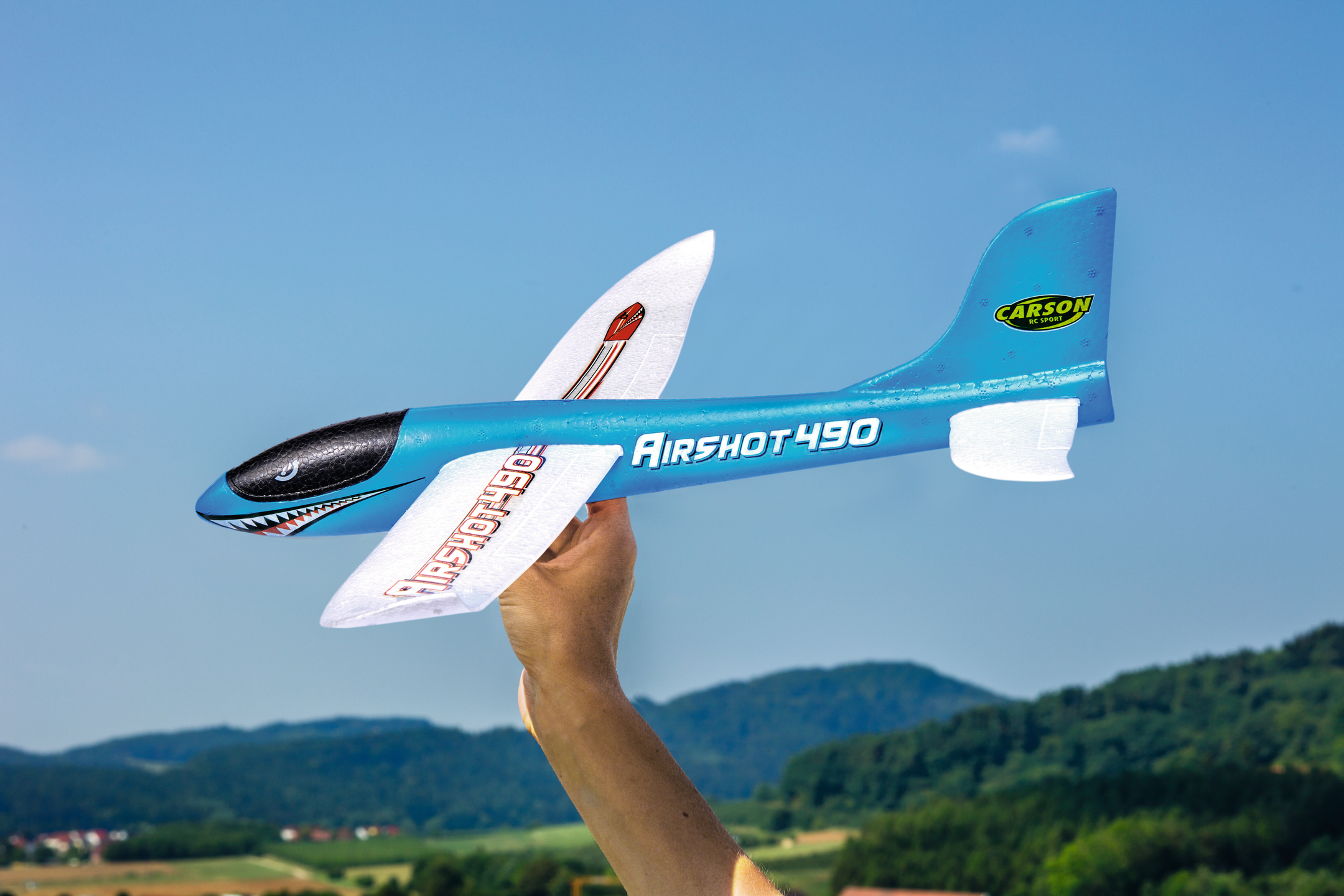 CARSON Wurfgleiter Airshot 490 Spielzeugwurfgleiter, Blau