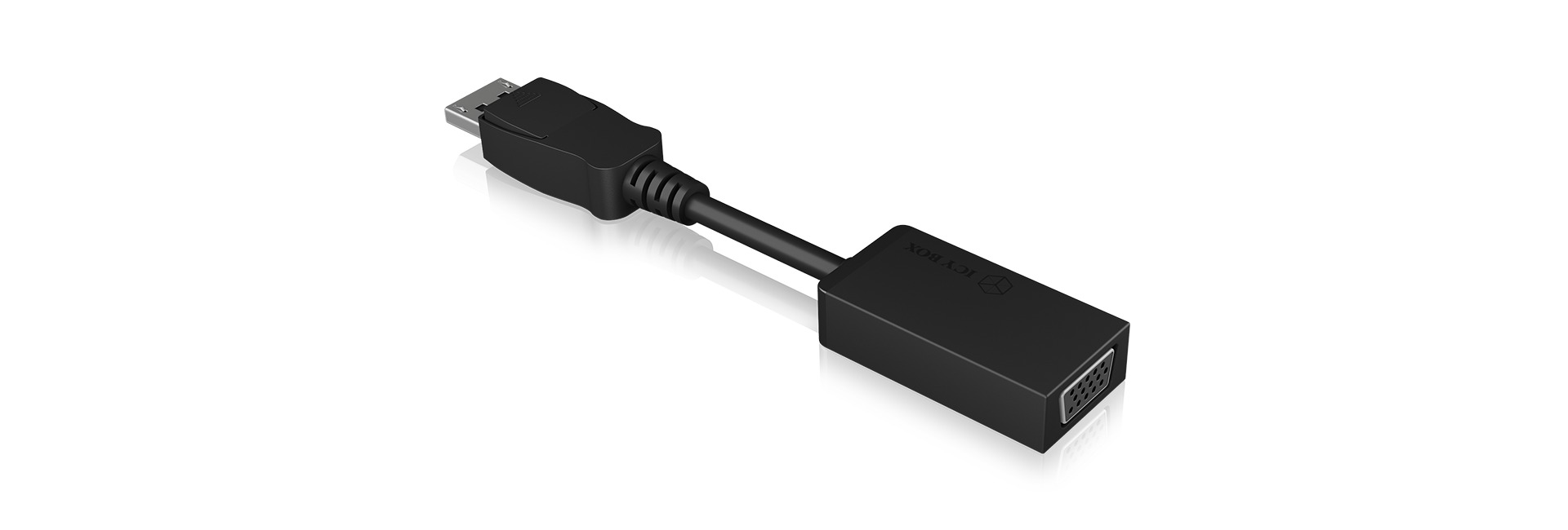 ICY BOX DisplayPort 1.2 zu VGA Adapter, Schwarz