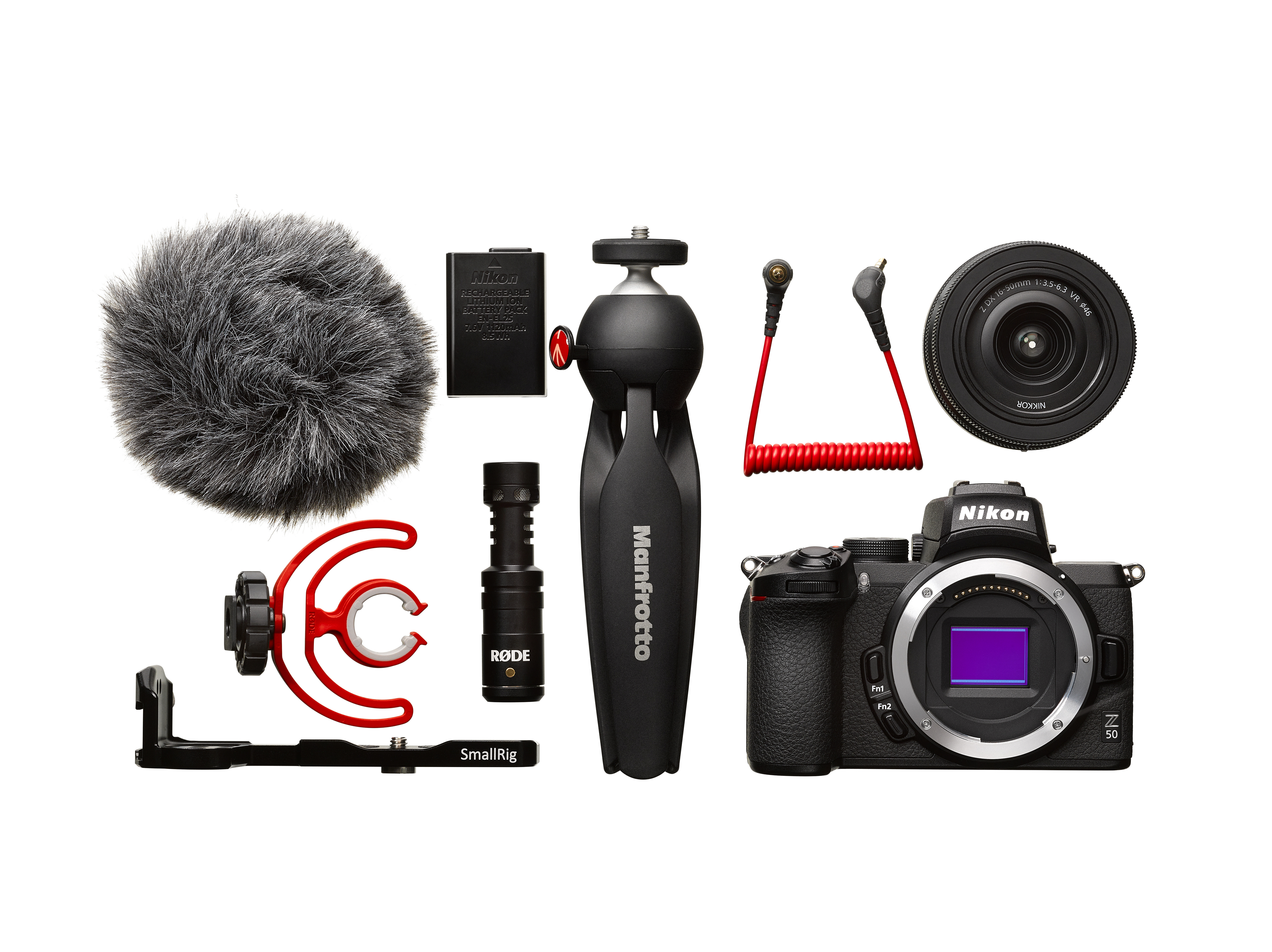 NIKON Z 50 Vlogger Kit Systemkamera mit Objektiv 16-50 mm, 8 cm Display Touchscreen, WLAN