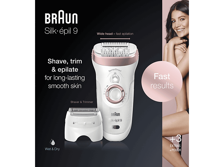 BRAUN SES9725/9720 Silk Épil 9 Senso Smart Islak & Kuru Kullanım Şarjlı Epilatör Bronz Beyaz_4