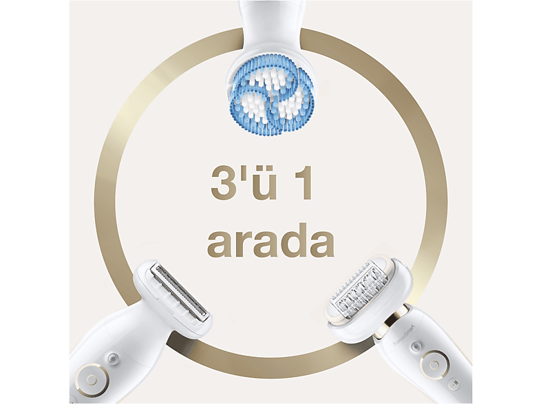 BRAUN SES9010 Silk Épil 9 Flex Senso Smart Islak & Kuru Epilatör Beyaz Gold_1