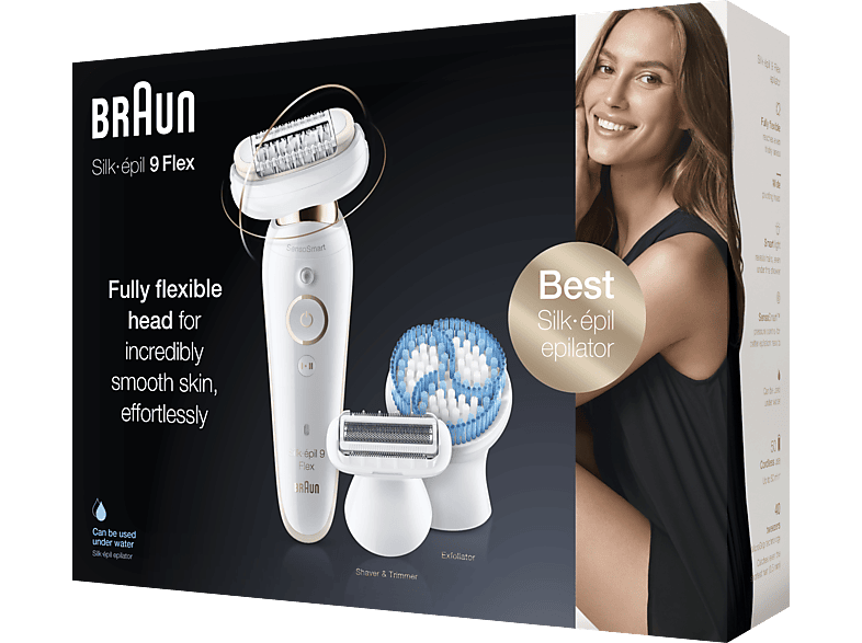 BRAUN SES9010 Silk Épil 9 Flex Senso Smart Islak & Kuru Epilatör Beyaz Gold_3