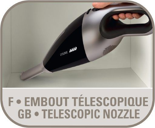 Aspirador de mano - Rowenta EXTENSO CYCLONIC AC4769 Potencia 7,2 V, Sistema Cyclonic, Autonomía 16