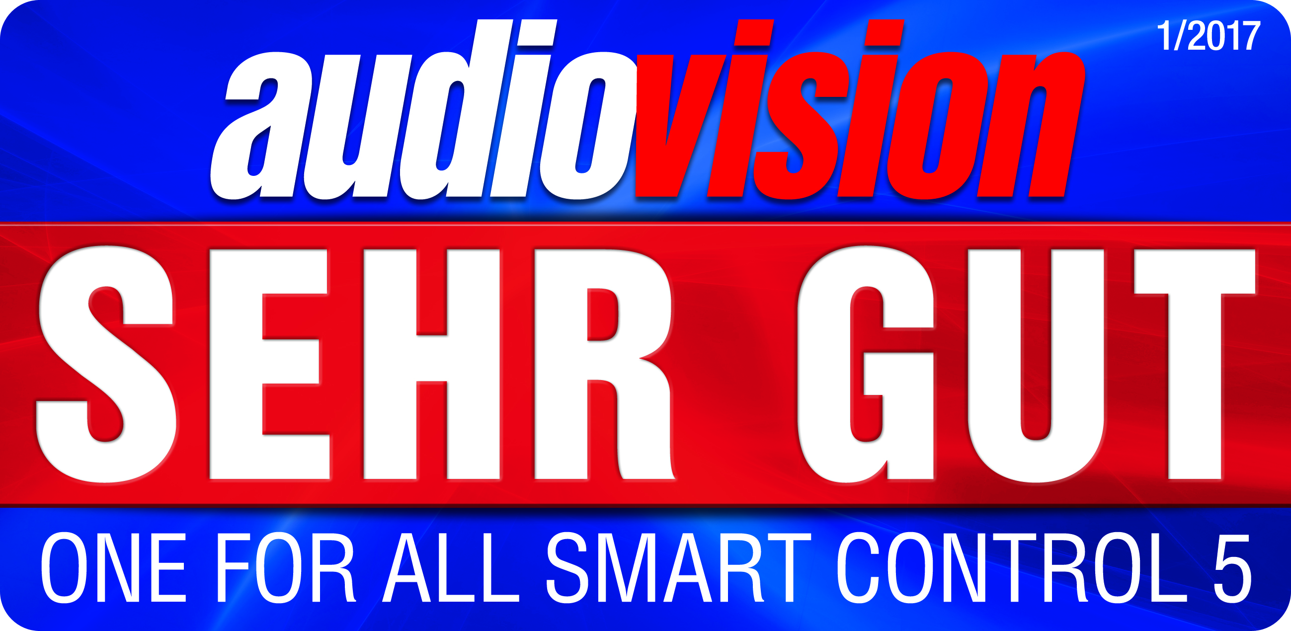 Ein blaues und rotes Logo mit dem Text 'Sehr Gut' und 'One For All'.