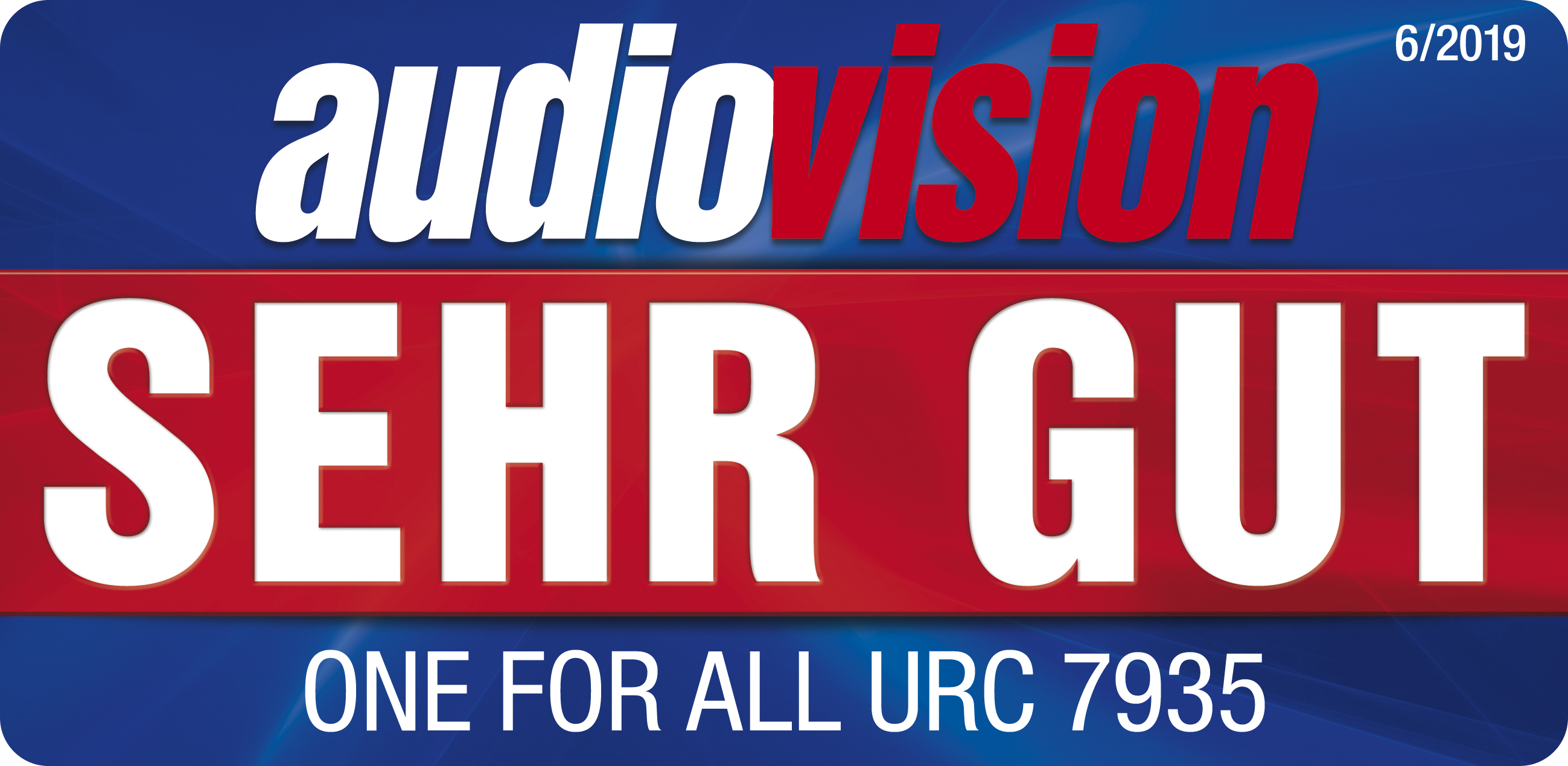 AudioVision-Magazin-Cover, mit blauem und rotem Banner.