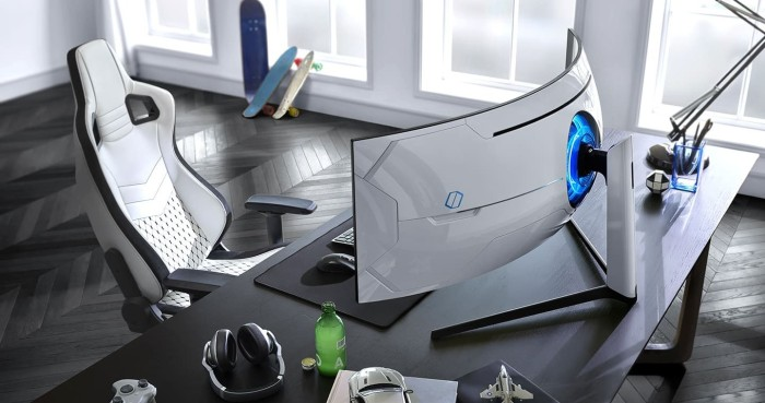 SAMSUNG Gaming Monitor Odyssey G9, 49 Zoll, DQHD, 240Hz, Curved, Weiß (LC49G95TSSUXEN) 49 Zoll Gaming Monitor, 1 ms Reaktionszeit, 600 cd/m², 240 Hz, Weiß
