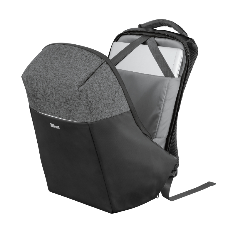 Mochila para portátil - Trust Nox Anti-theft, Antirrobo, Para Portátil hasta 15.6", 22 l, Poliéster, Negro