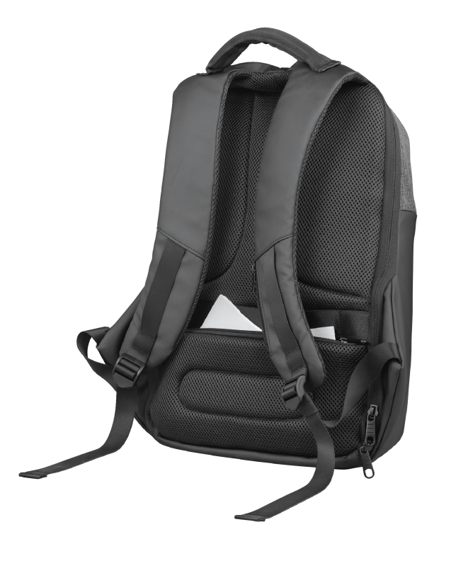 Mochila para portátil - Trust Nox Anti-theft, Antirrobo, Para Portátil hasta 15.6", 22 l, Poliéster, Negro